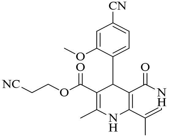 2-氰乙基4-(4-氰基-2-甲氧基苄基)-2,8-二甲基-5-氧代-1,4,5,6-四氢-1,6-萘啶-3-羧酸盐 (非奈利酮)