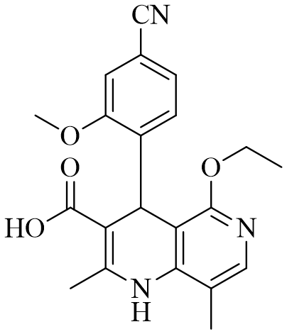 4-(4-氰基-2-甲氧基苯基)-5-乙氧基-2,8-二甲基-1,4-二氢-1,6-萘啶-3-甲酸(非奈利酮)