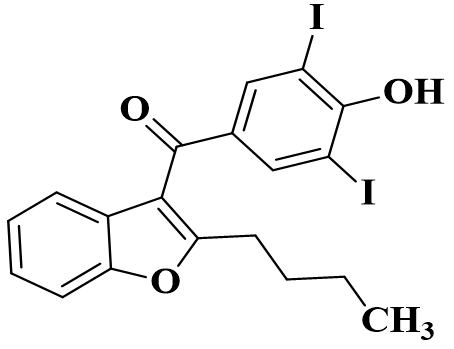 2-丁基-3-(3,5-二碘-4-羟基苯甲酰)苯并呋喃 （盐酸胺碘酮）